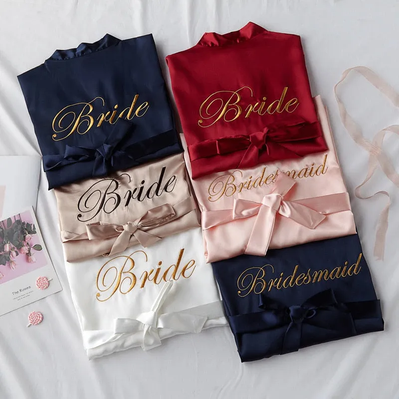 Wedding Bride Bridesmaid Robe Sexy Women's Bathrobe