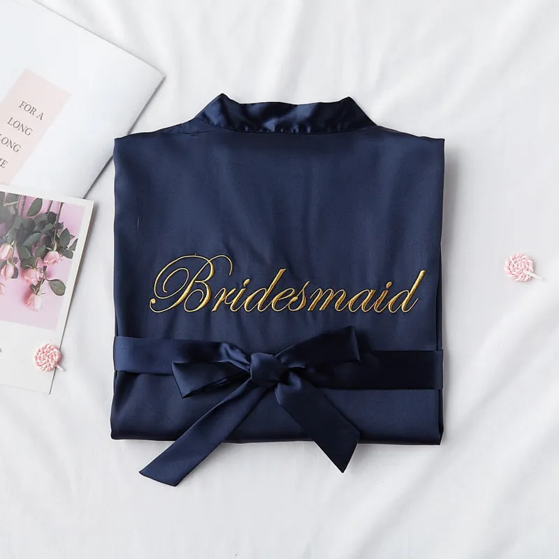 Wedding Bride Bridesmaid Robe Sexy Women's Bathrobe