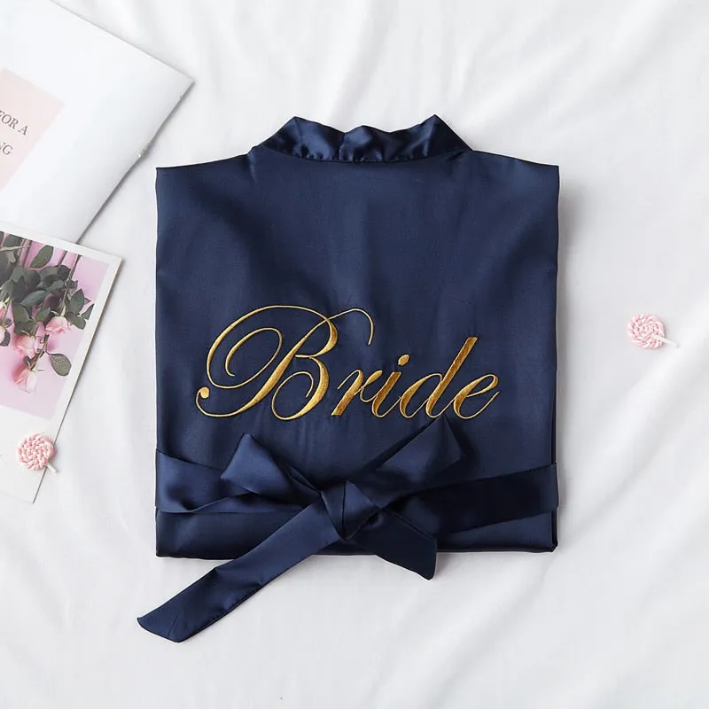 Wedding Bride Bridesmaid Robe Sexy Women's Bathrobe