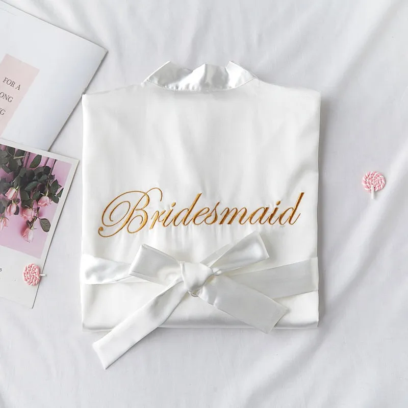 Wedding Bride Bridesmaid Robe Sexy Women's Bathrobe
