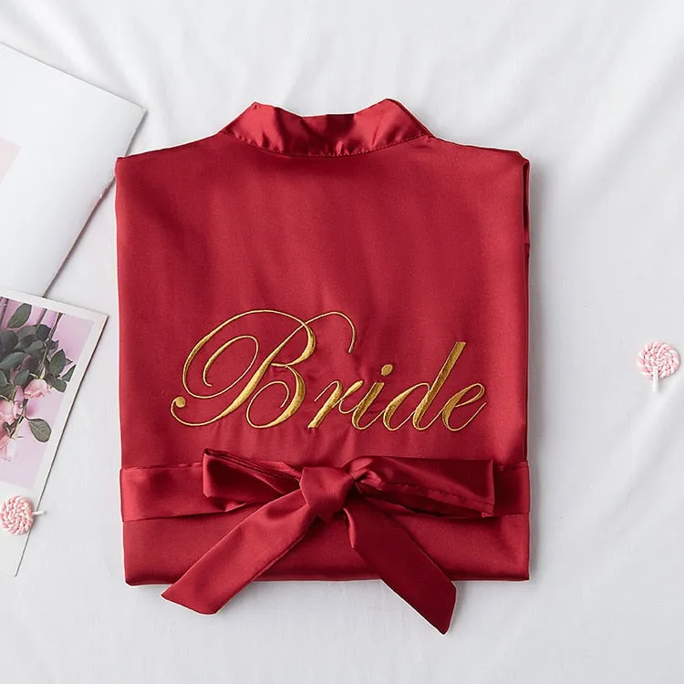 Wedding Bride Bridesmaid Robe Sexy Women's Bathrobe