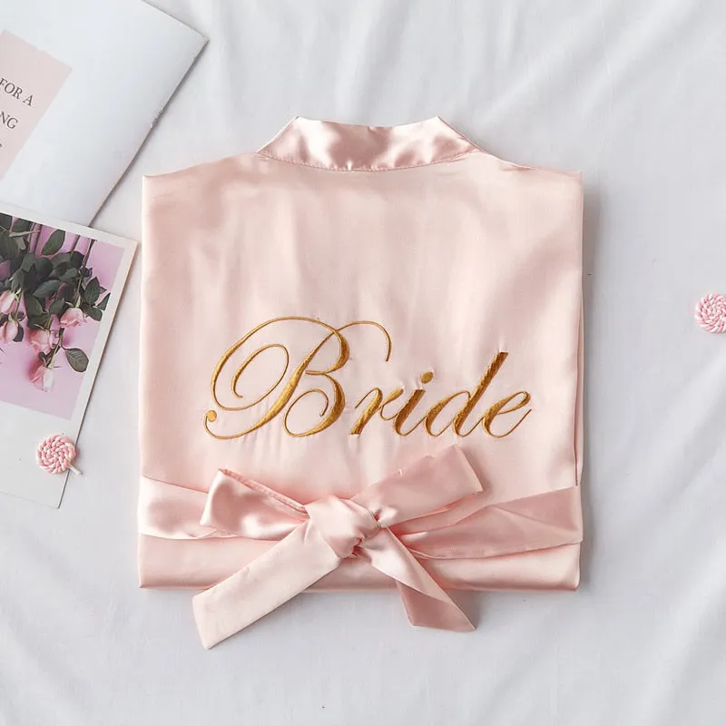 Wedding Bride Bridesmaid Robe Sexy Women's Bathrobe