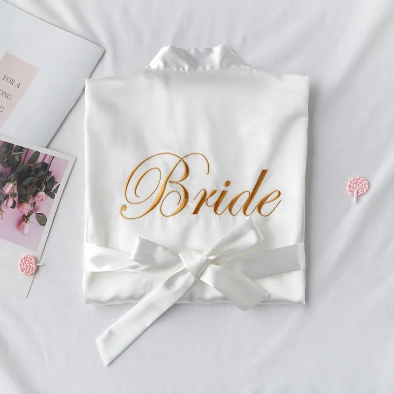 Wedding Bride Bridesmaid Robe Sexy Women's Bathrobe