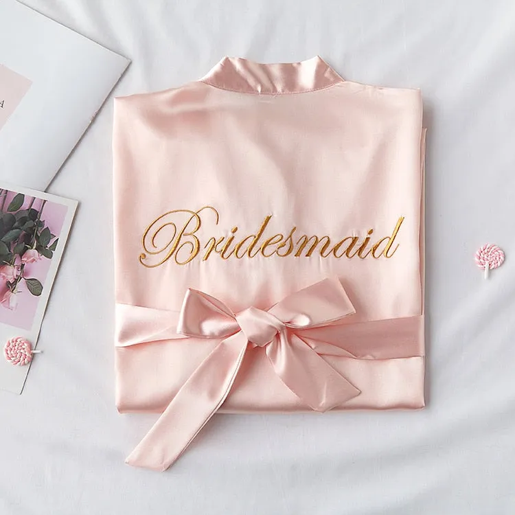 Wedding Bride Bridesmaid Robe Sexy Women's Bathrobe