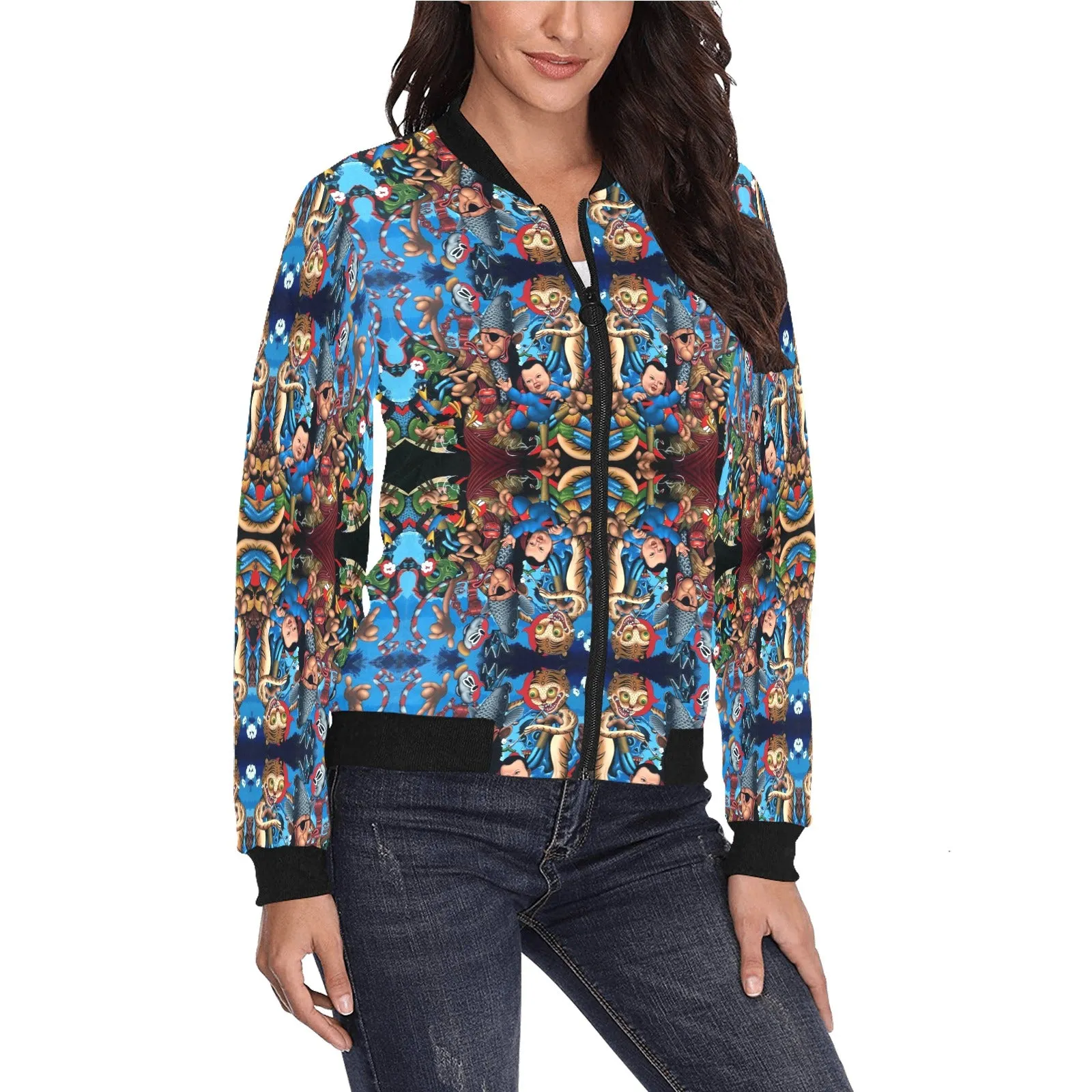 When Tigers Smoke Pipes Women's Bomber Jacket