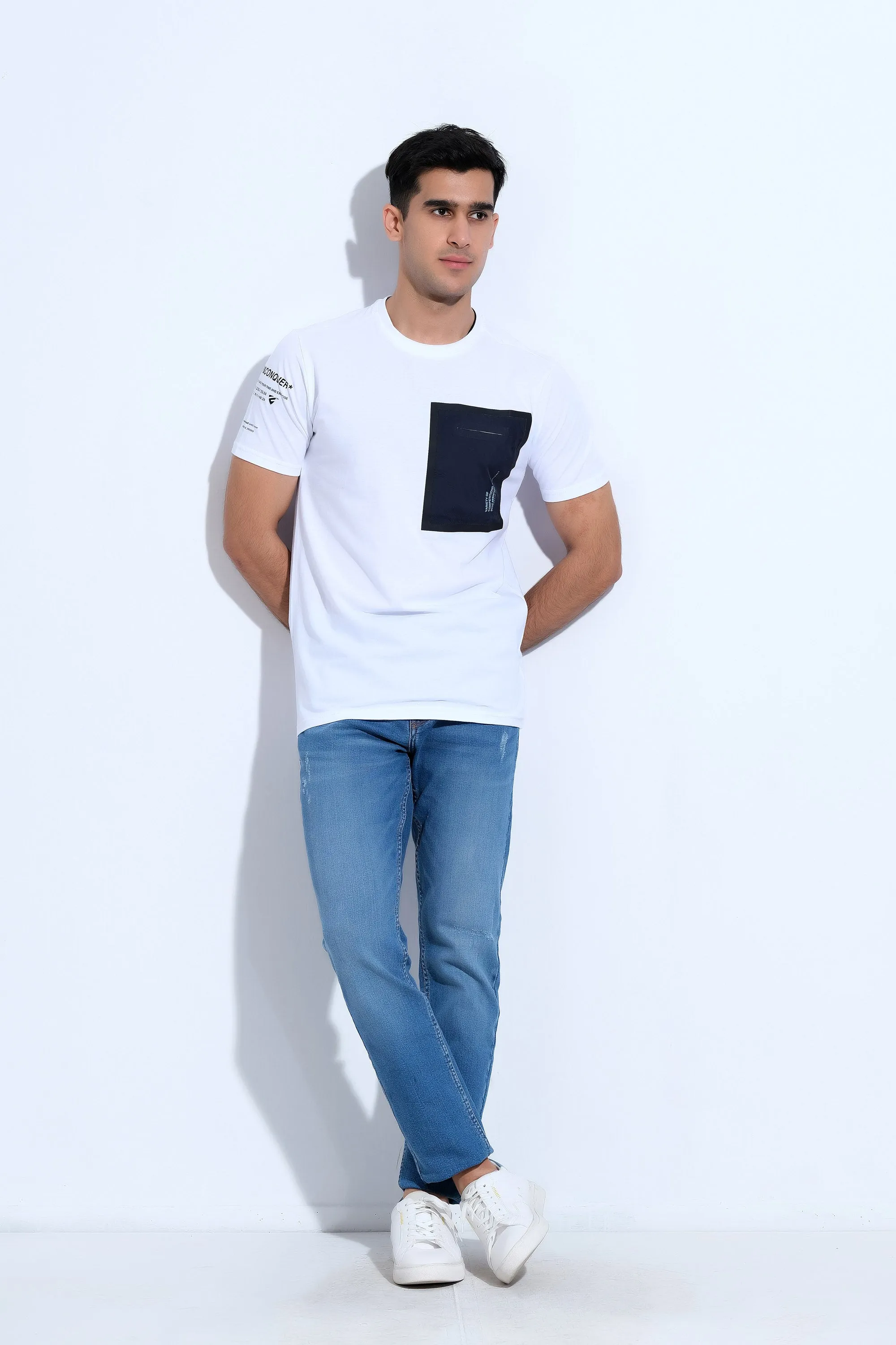 White Half Sleeves T-Shirt