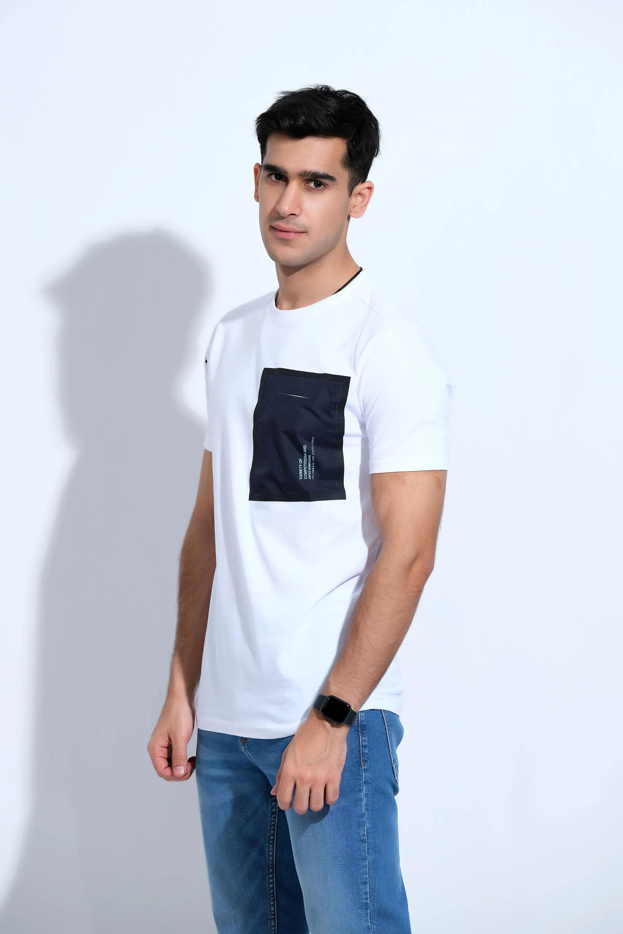 White Half Sleeves T-Shirt