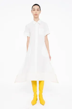 WHITE POINTY HEM DRESS