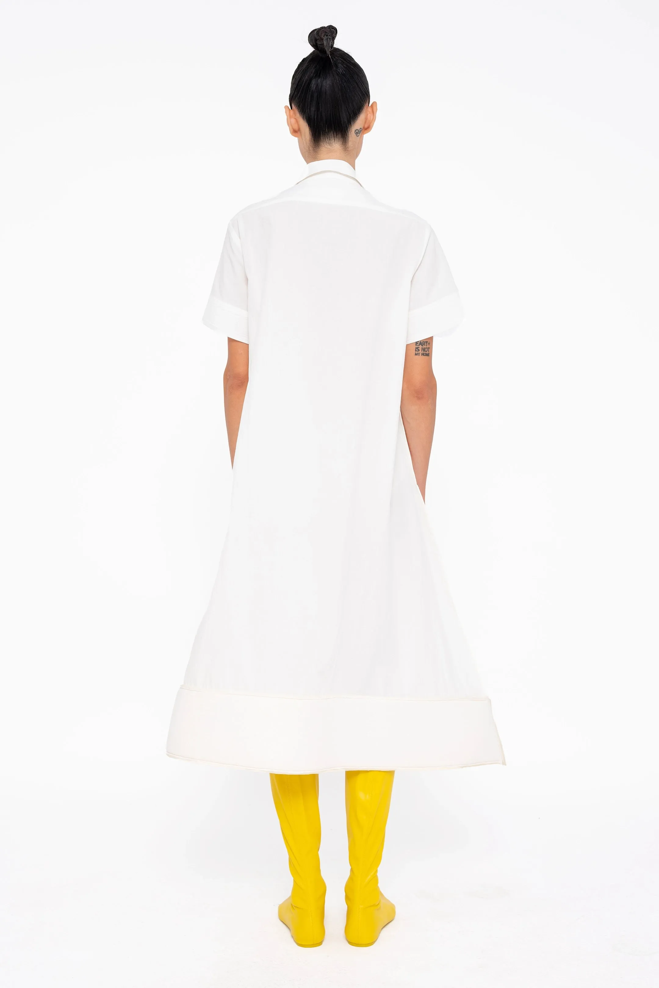 WHITE POINTY HEM DRESS