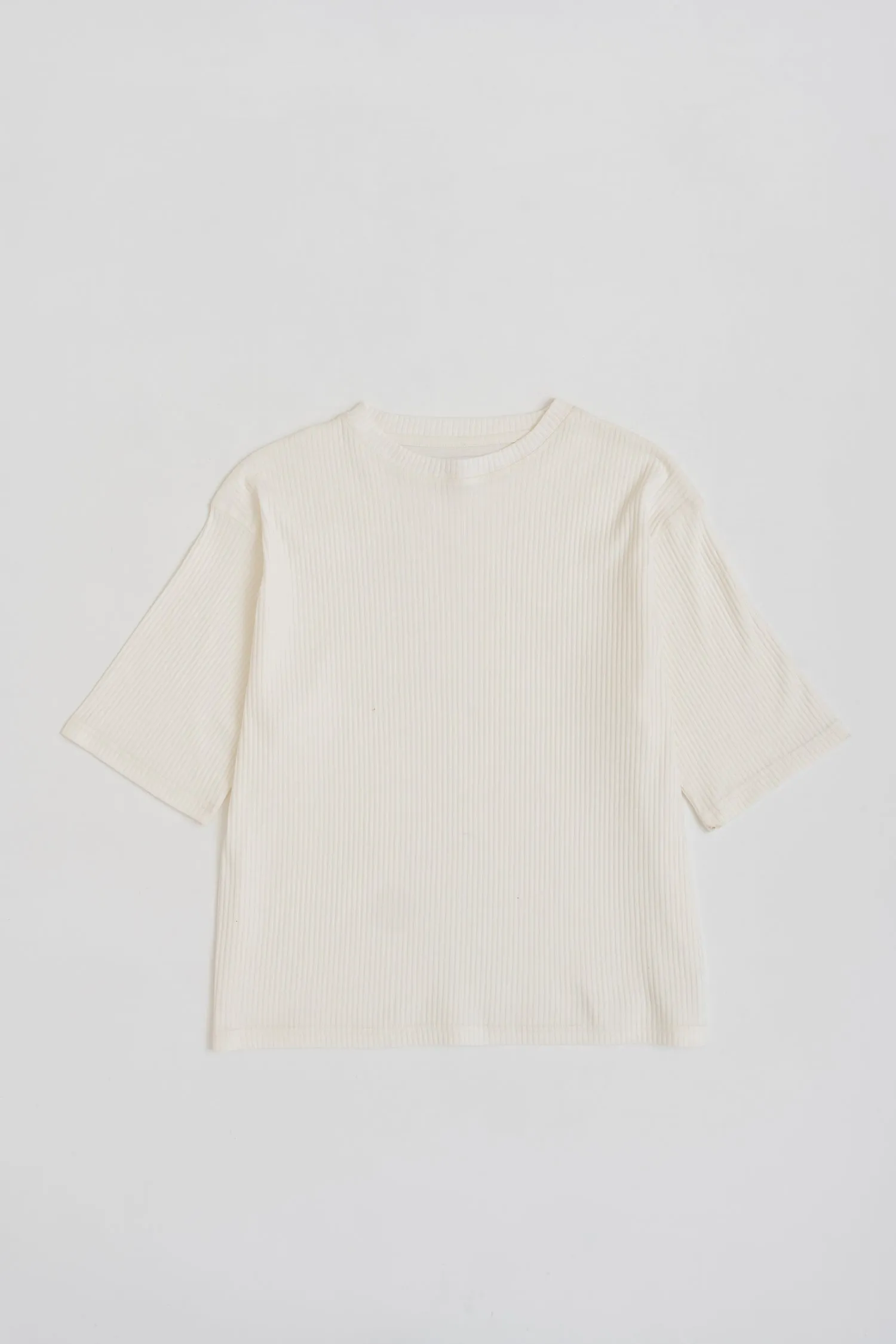 WHITE RIB RELAXED FIT T-SHIRT