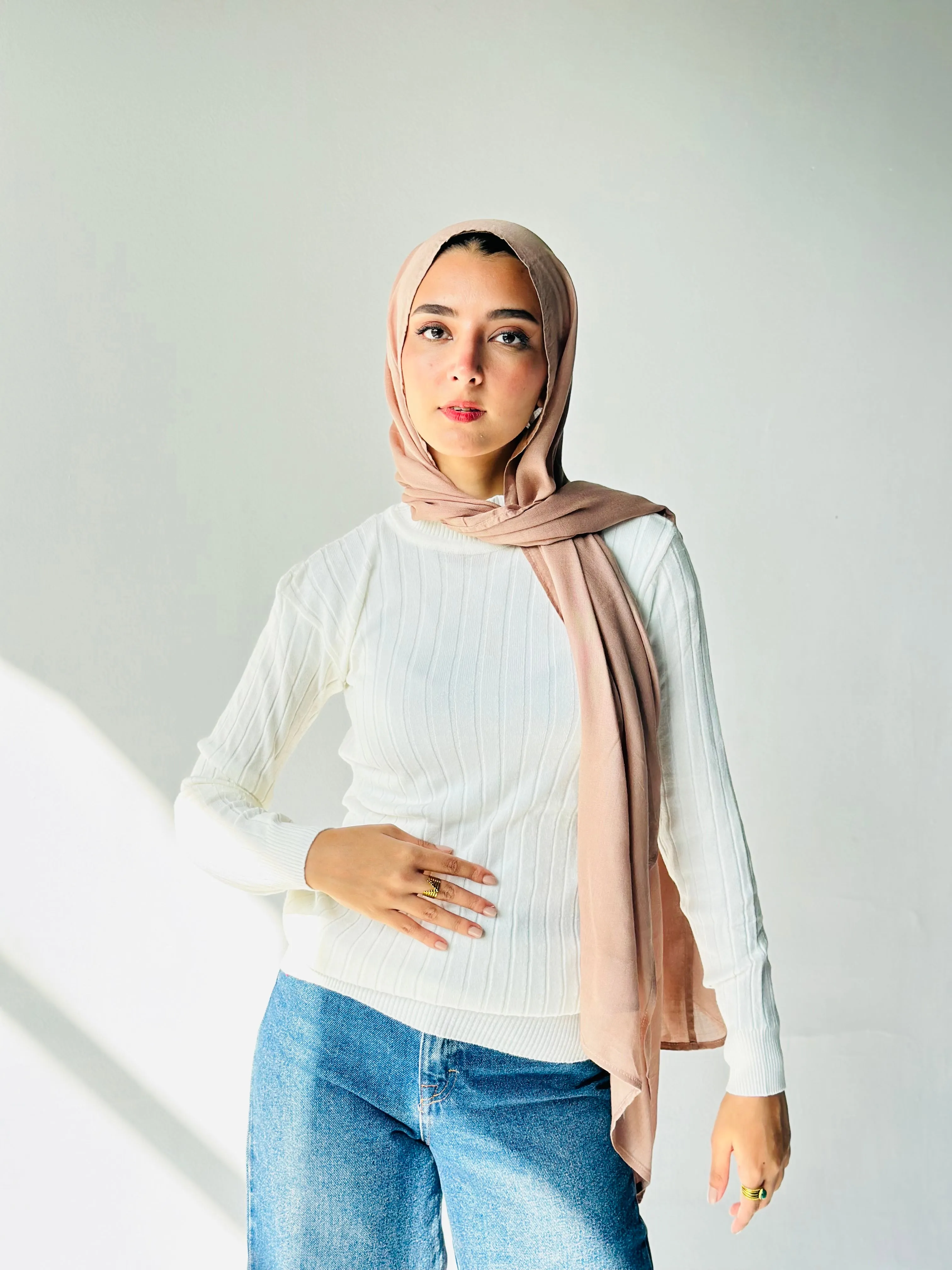 Wide Ribbed Knit Sweater