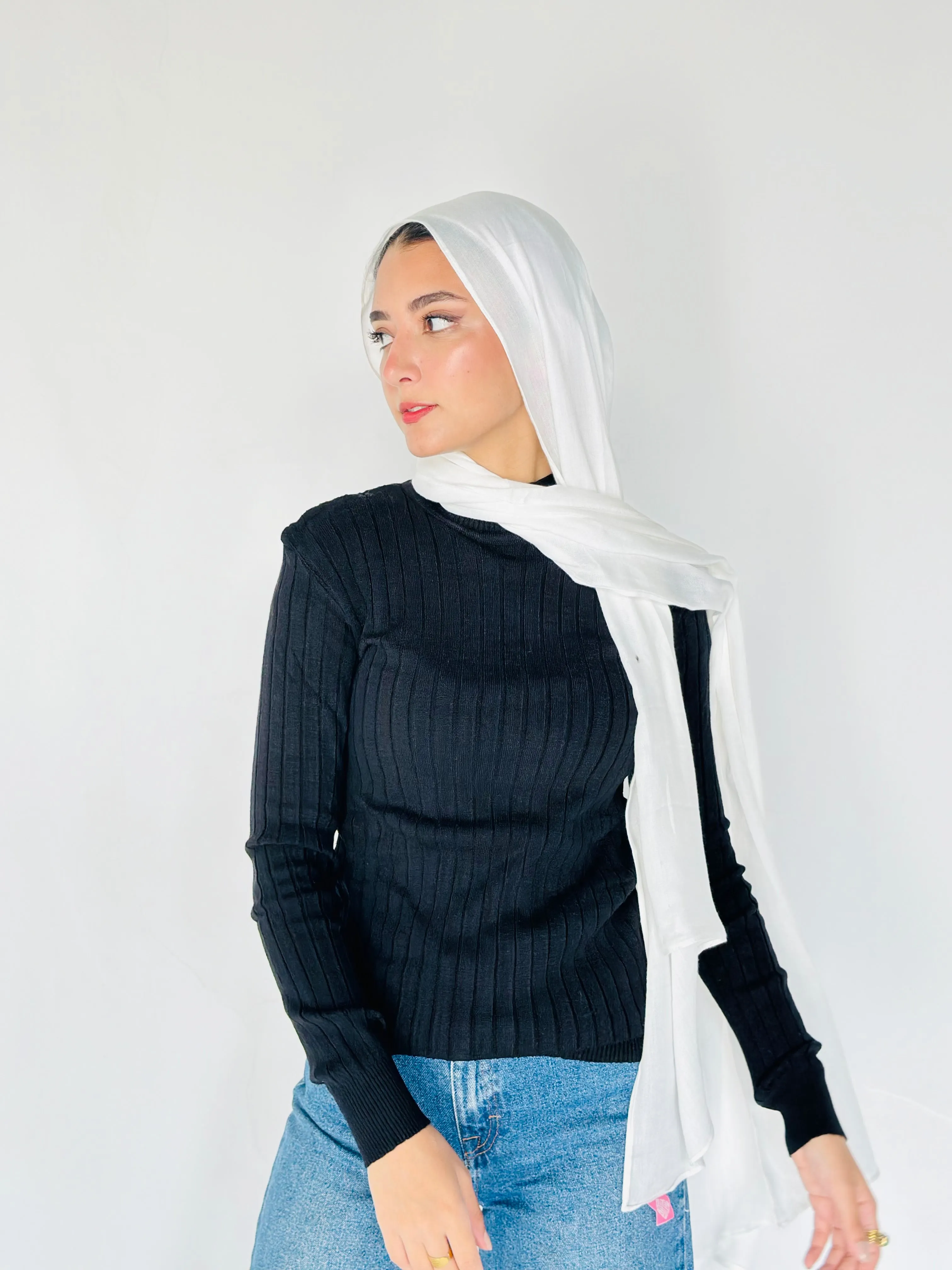Wide Ribbed Knit Sweater