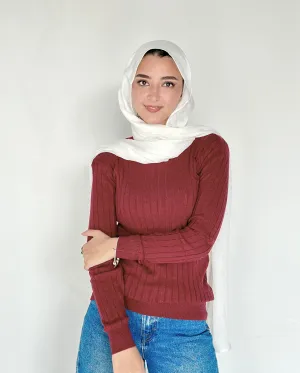 Wide Ribbed Knit Sweater