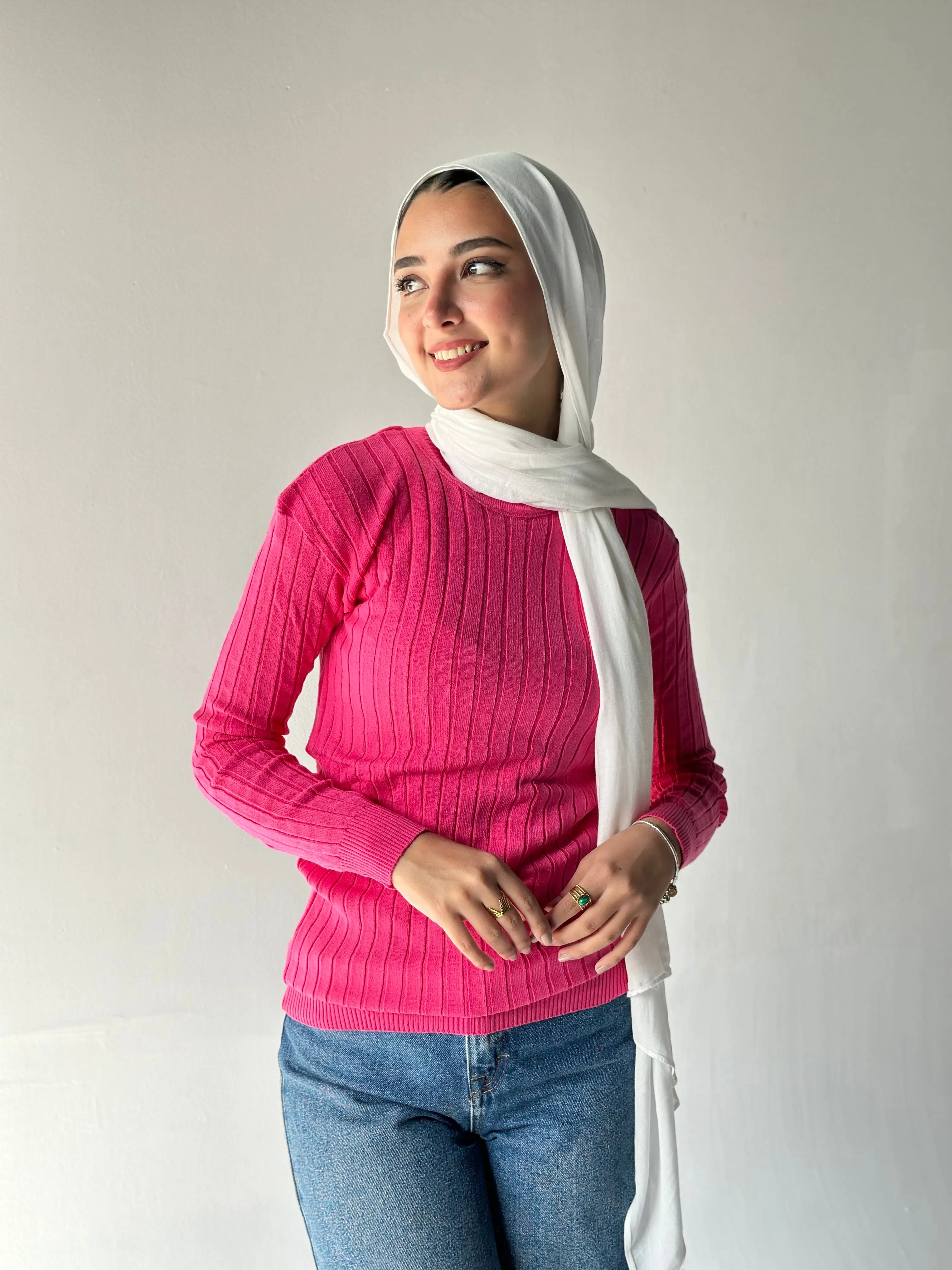 Wide Ribbed Knit Sweater