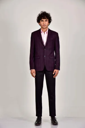 Wine Woven Blazer