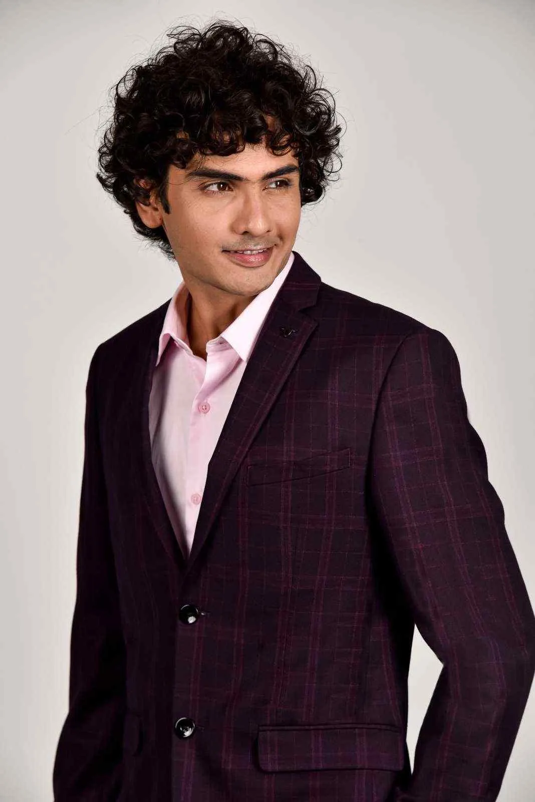 Wine Woven Blazer