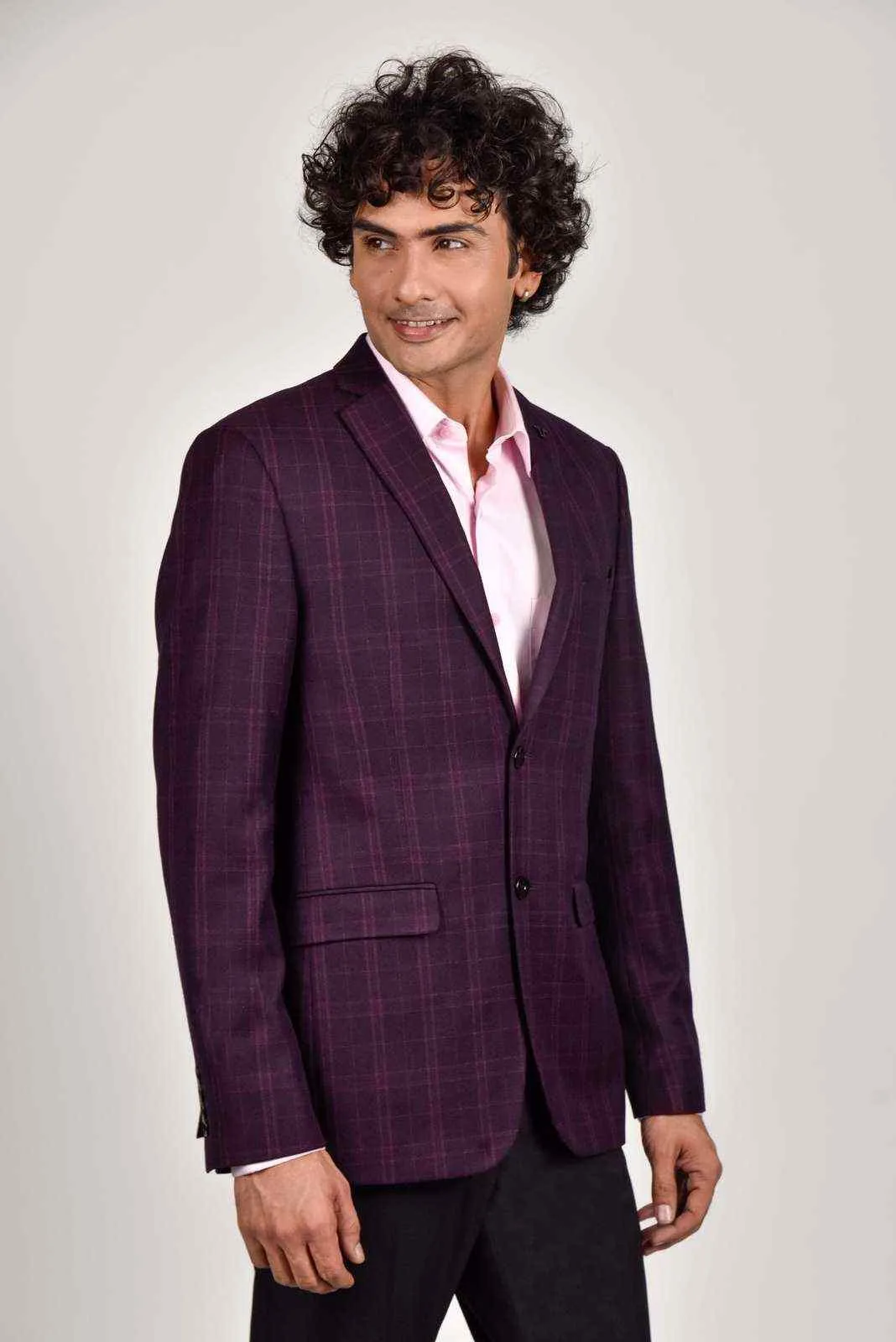 Wine Woven Blazer