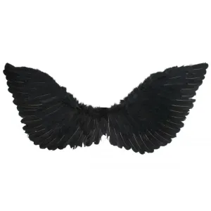 Wings Up Large Black Feather Wings