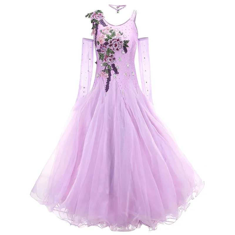Women ballroom dance competition dresses national red blue purple tango foxtrot smooth waltz dance skirts stage performance gown