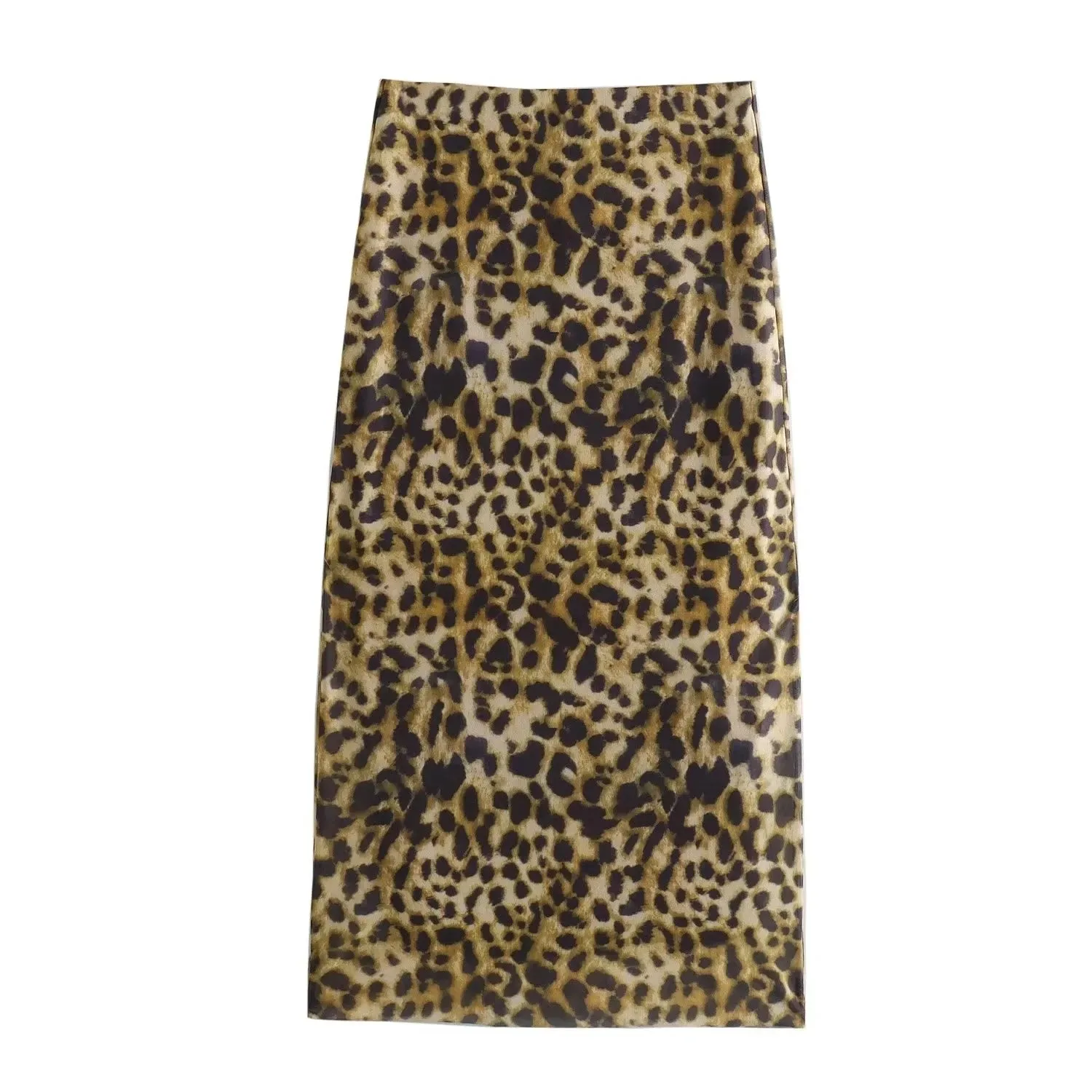 Women Leopard Tulle Midi Skirt  High Waist Elasticated Waistband Long Skirts Streetwear