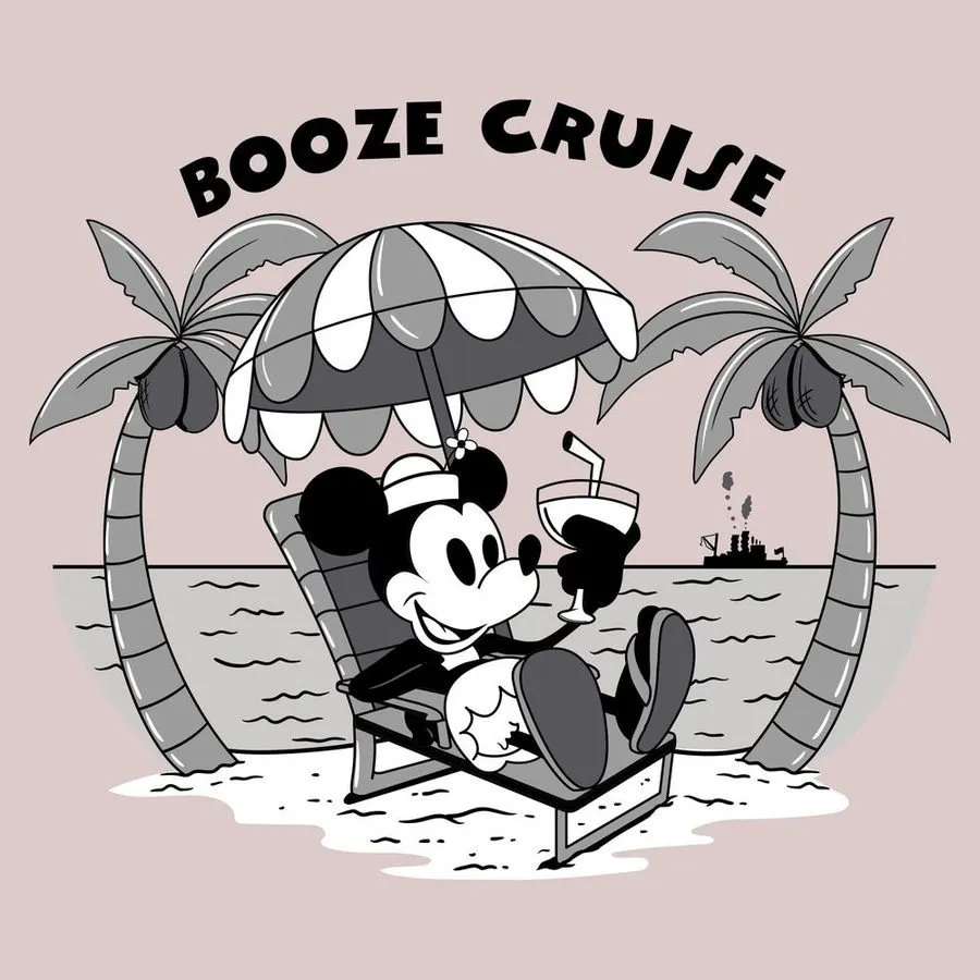 Women's Booze Cruise Boyfriend Fit T-Shirt - Light Pink