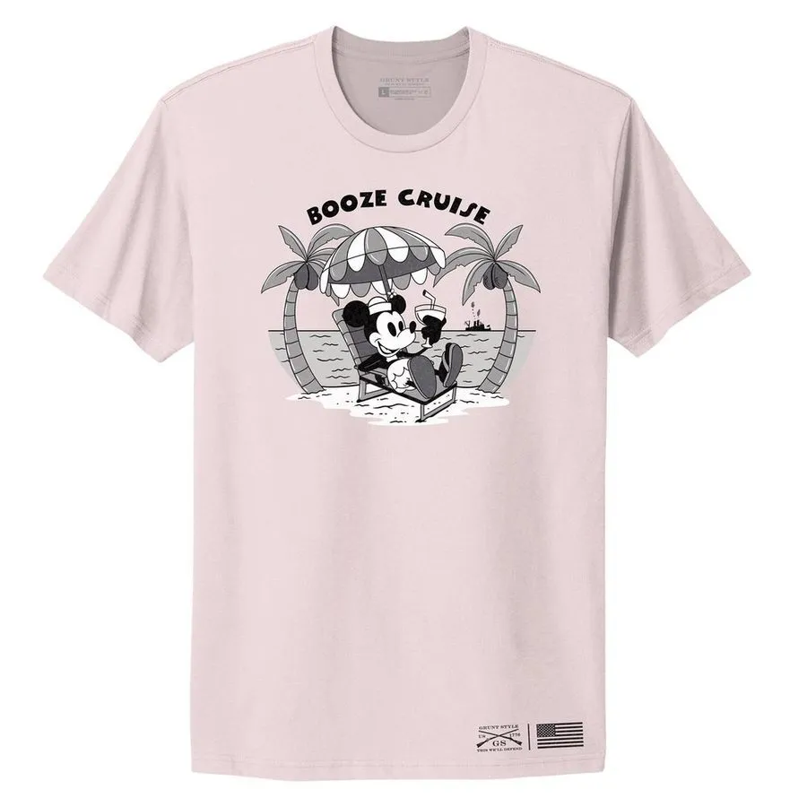 Women's Booze Cruise Boyfriend Fit T-Shirt - Light Pink