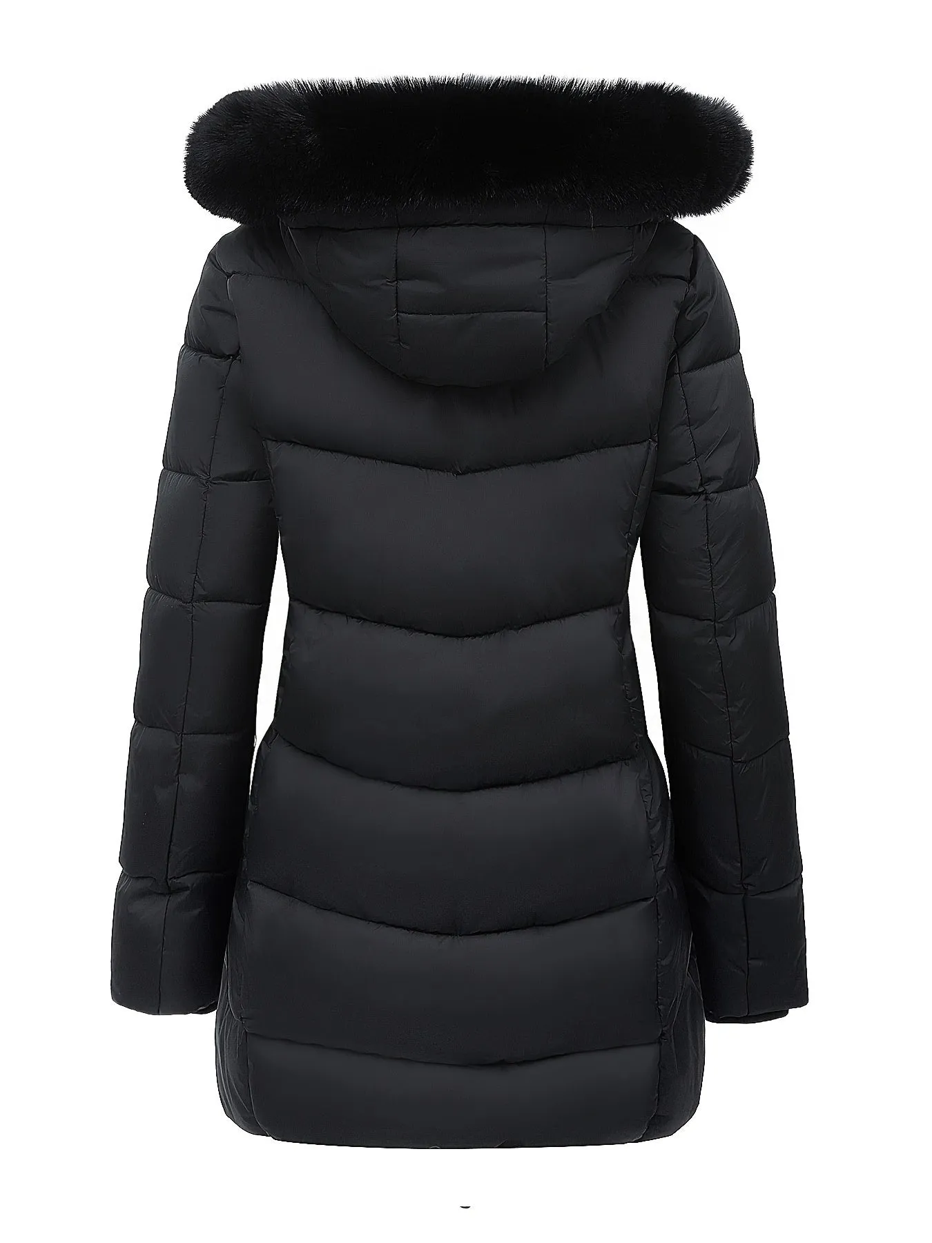 Womens Cozy Faux Fur Lined Puffy Coat  Warm  Stylish
