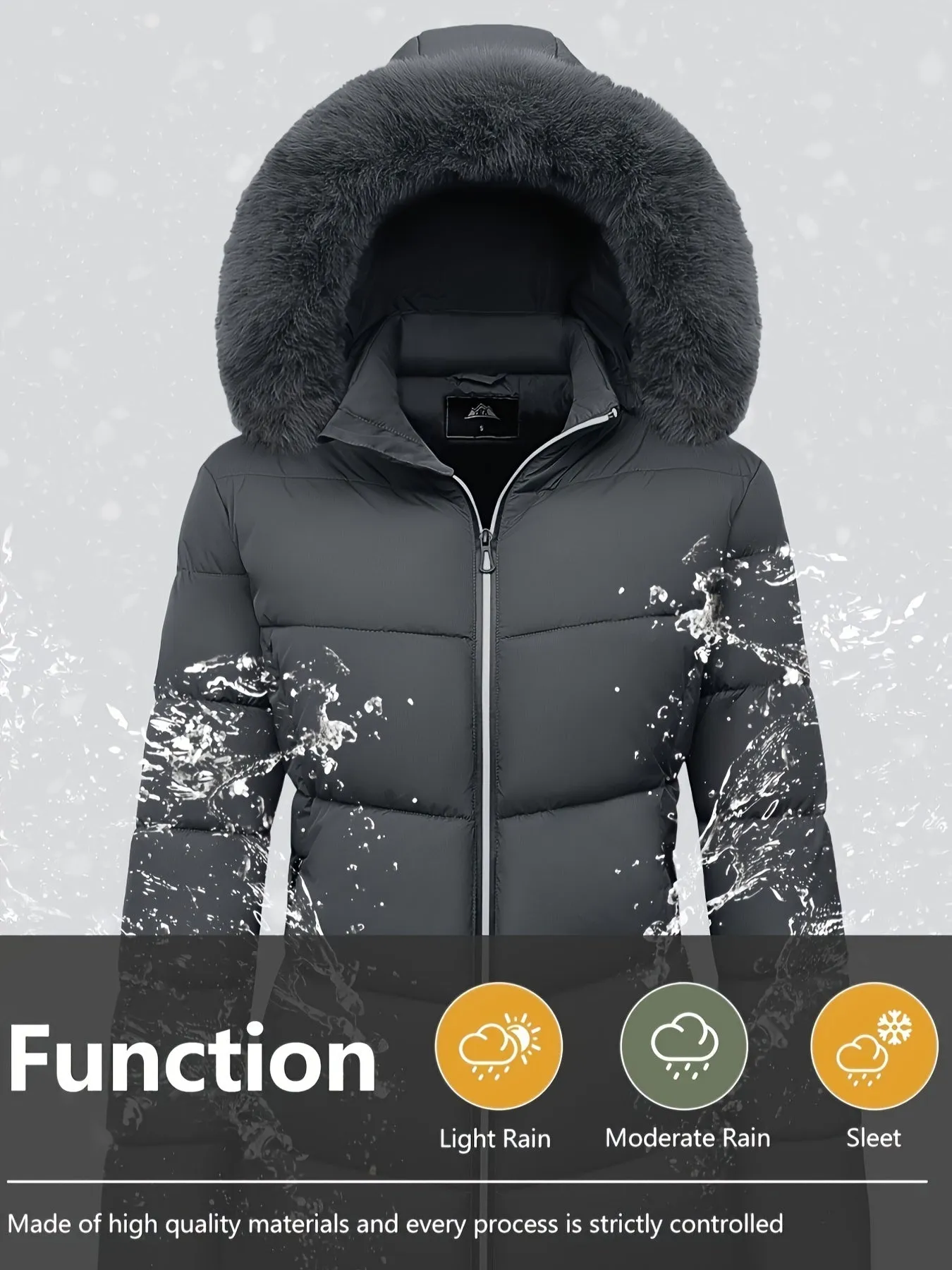 Womens Cozy Faux Fur Lined Puffy Coat  Warm  Stylish