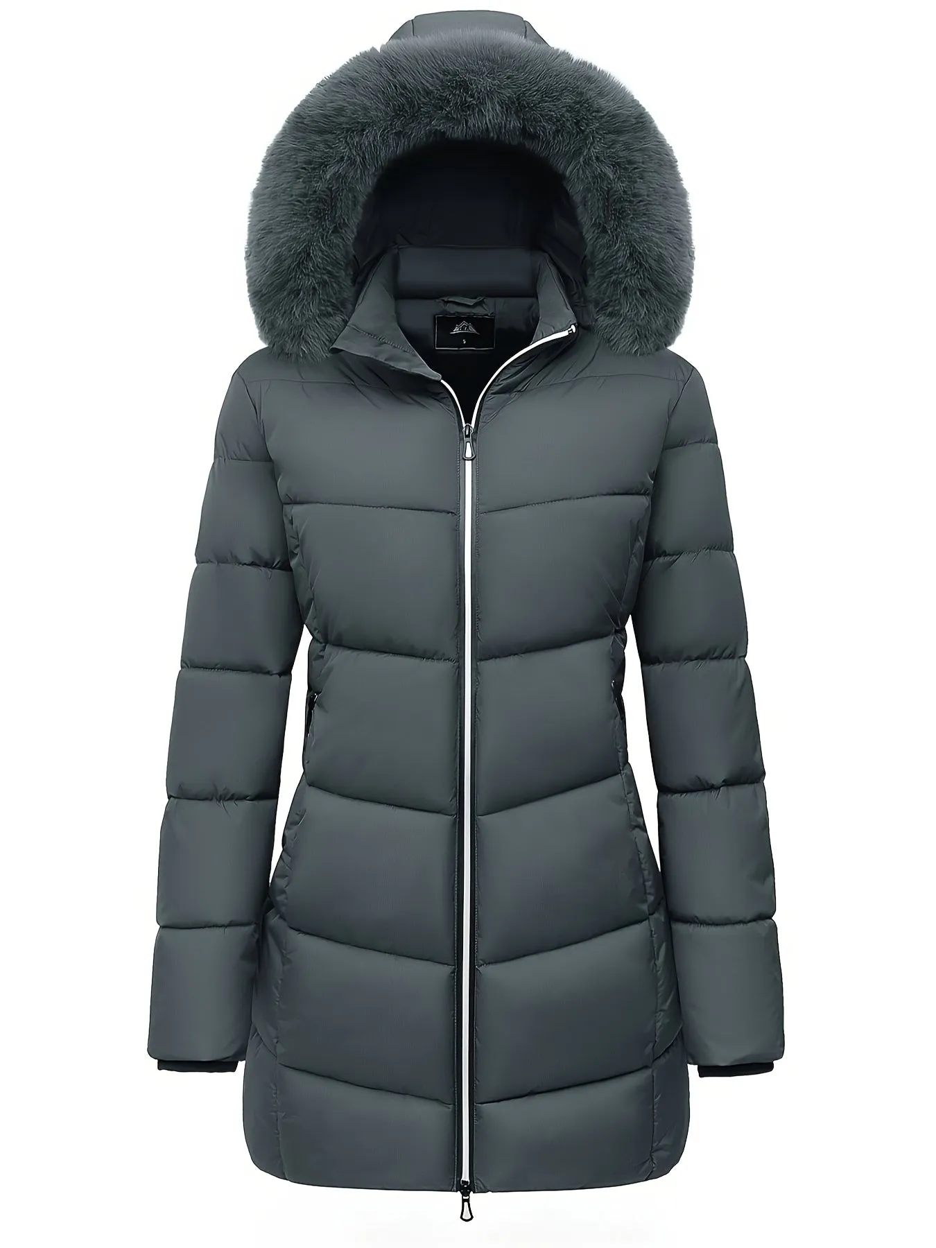 Womens Cozy Faux Fur Lined Puffy Coat  Warm  Stylish