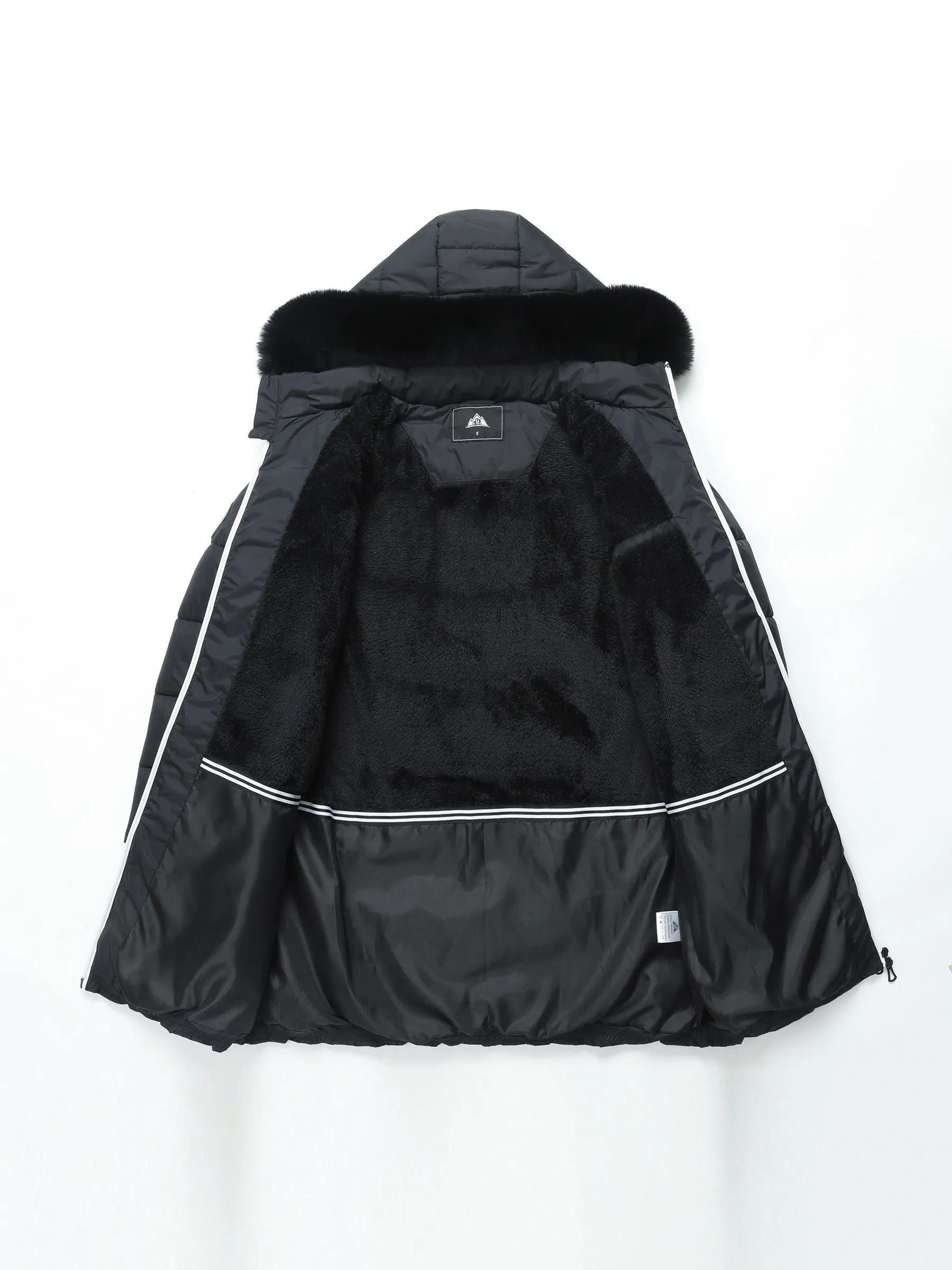 Womens Cozy Faux Fur Lined Puffy Coat  Warm  Stylish