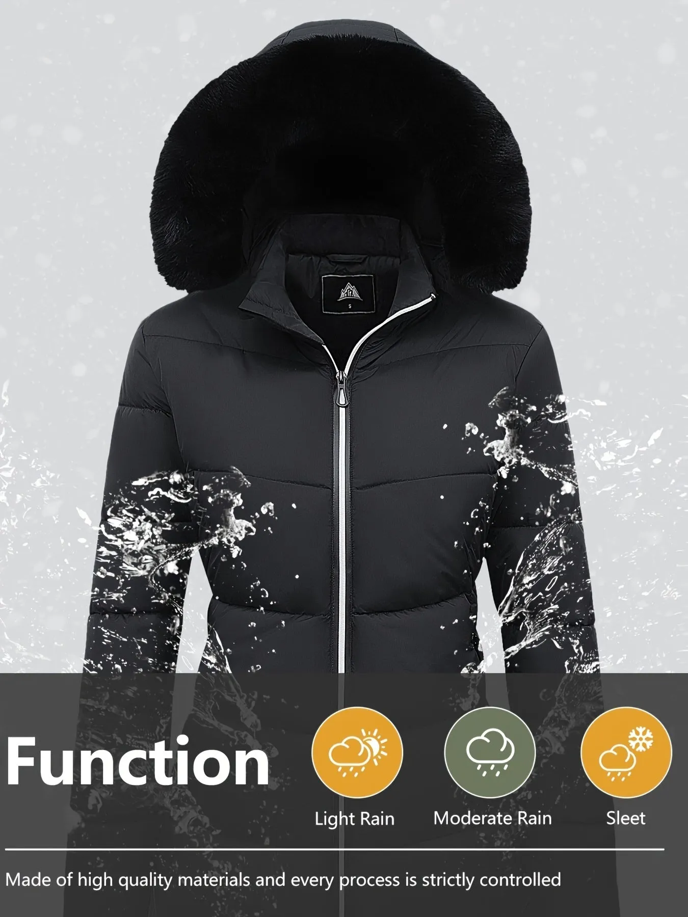 Womens Cozy Faux Fur Lined Puffy Coat  Warm  Stylish