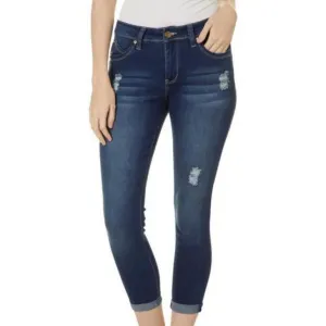 Women's Slim Fit Ankle Stretch Rips Jeans