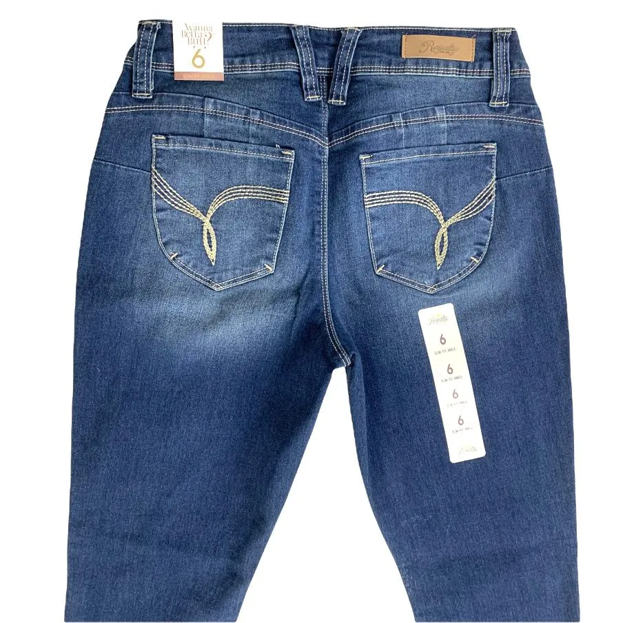 Women's Slim Fit Ankle Stretch Rips Jeans