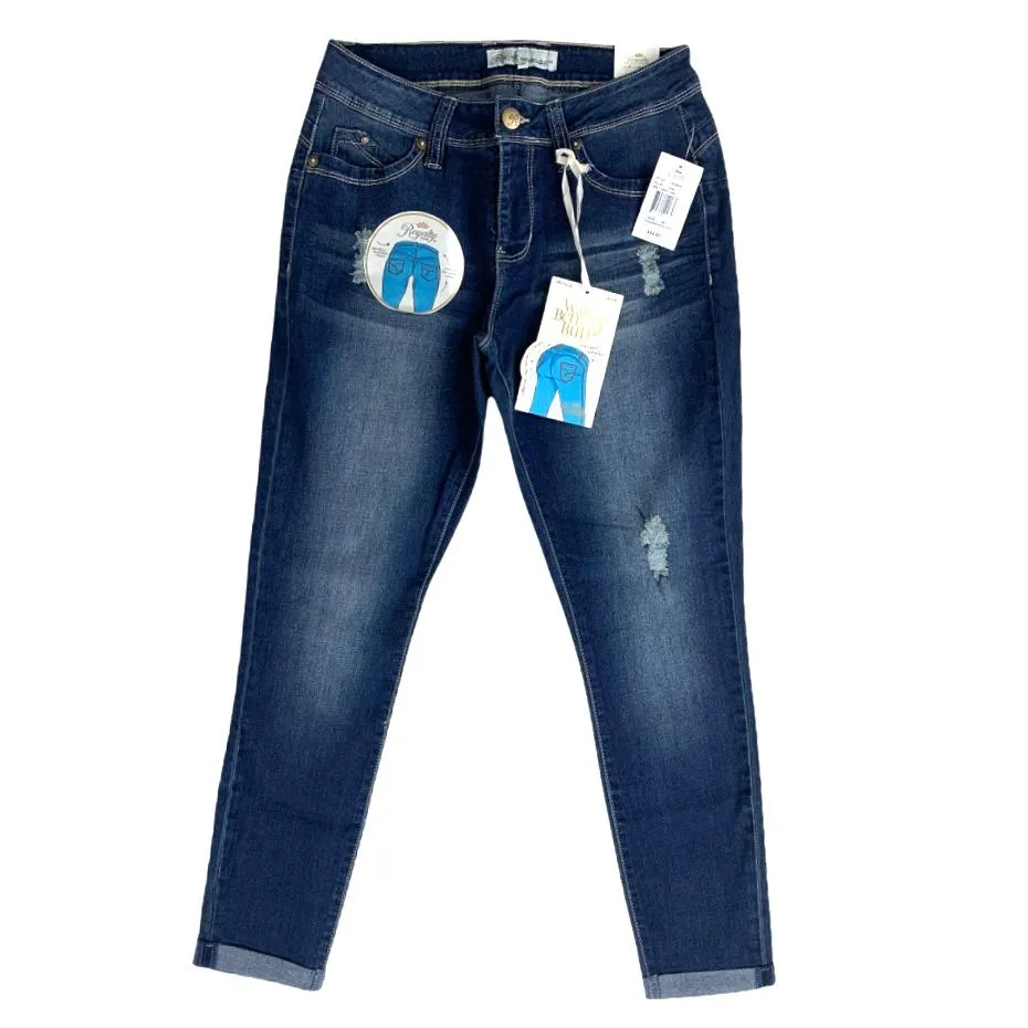 Women's Slim Fit Ankle Stretch Rips Jeans