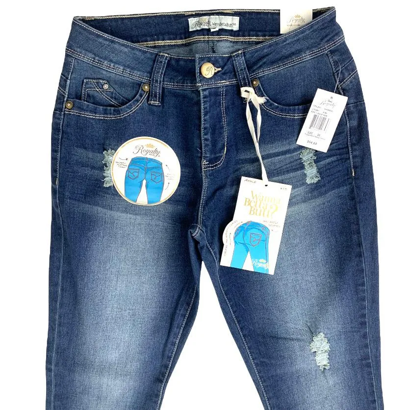Women's Slim Fit Ankle Stretch Rips Jeans