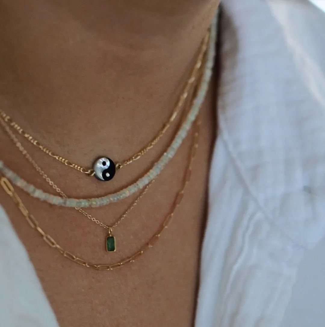 Yin Yang Mother of Pearl Necklace