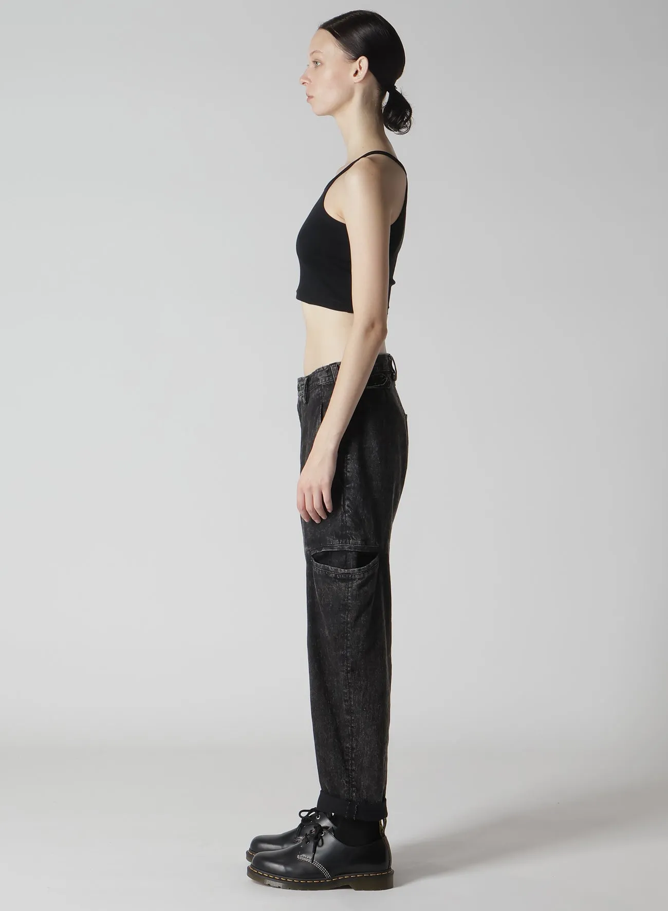Y'S LOGO COTTON CROPPED T