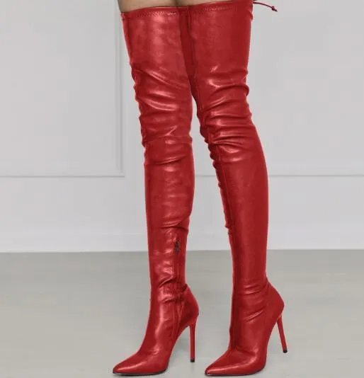 YSC PU Leather Over the Knee Boots for Stylish Looks