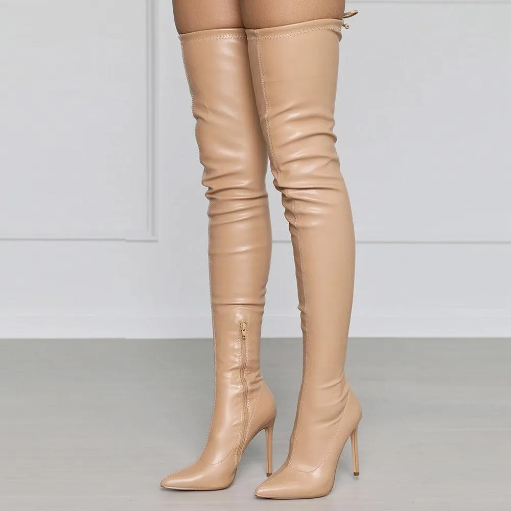 YSC PU Leather Over the Knee Boots for Stylish Looks