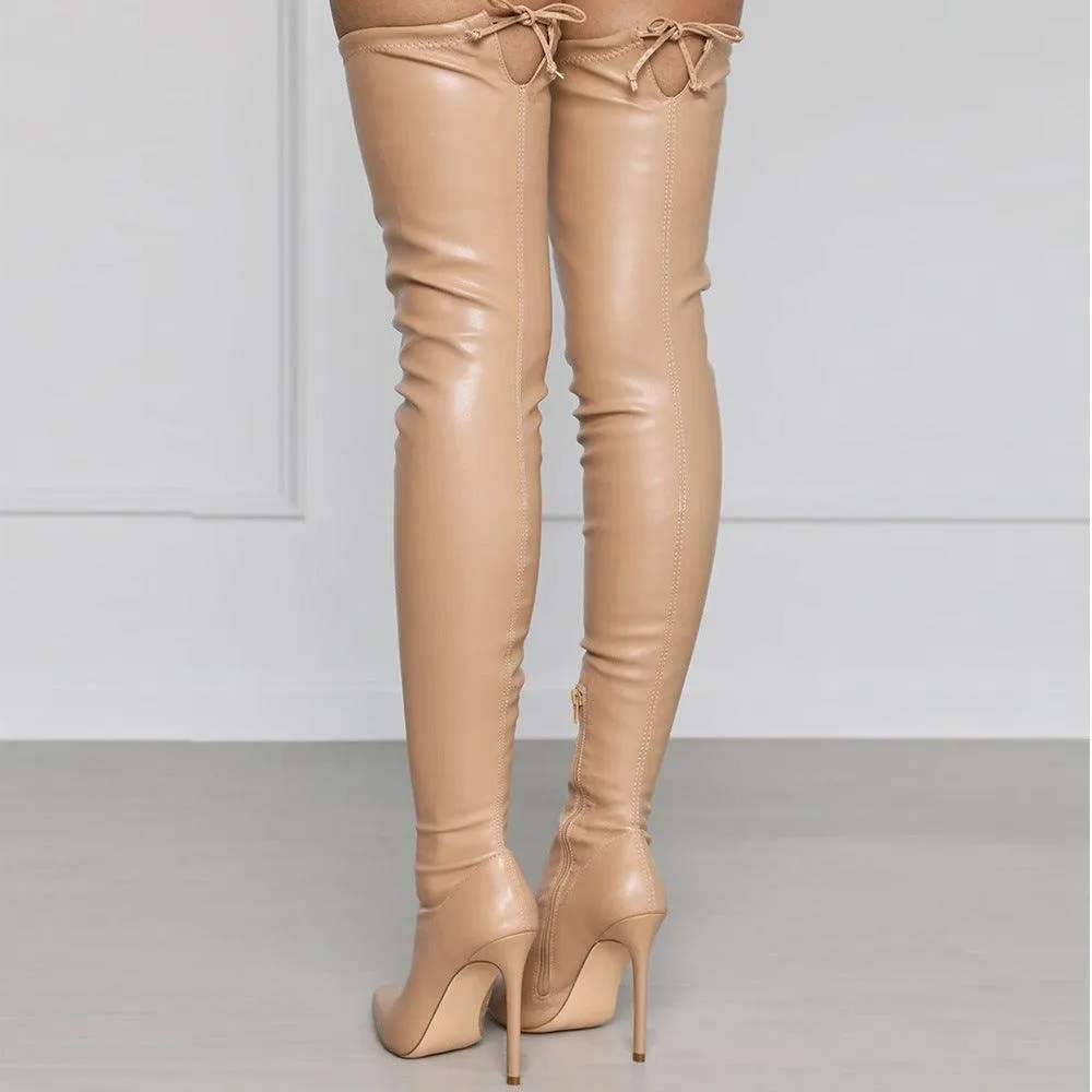 YSC PU Leather Over the Knee Boots for Stylish Looks