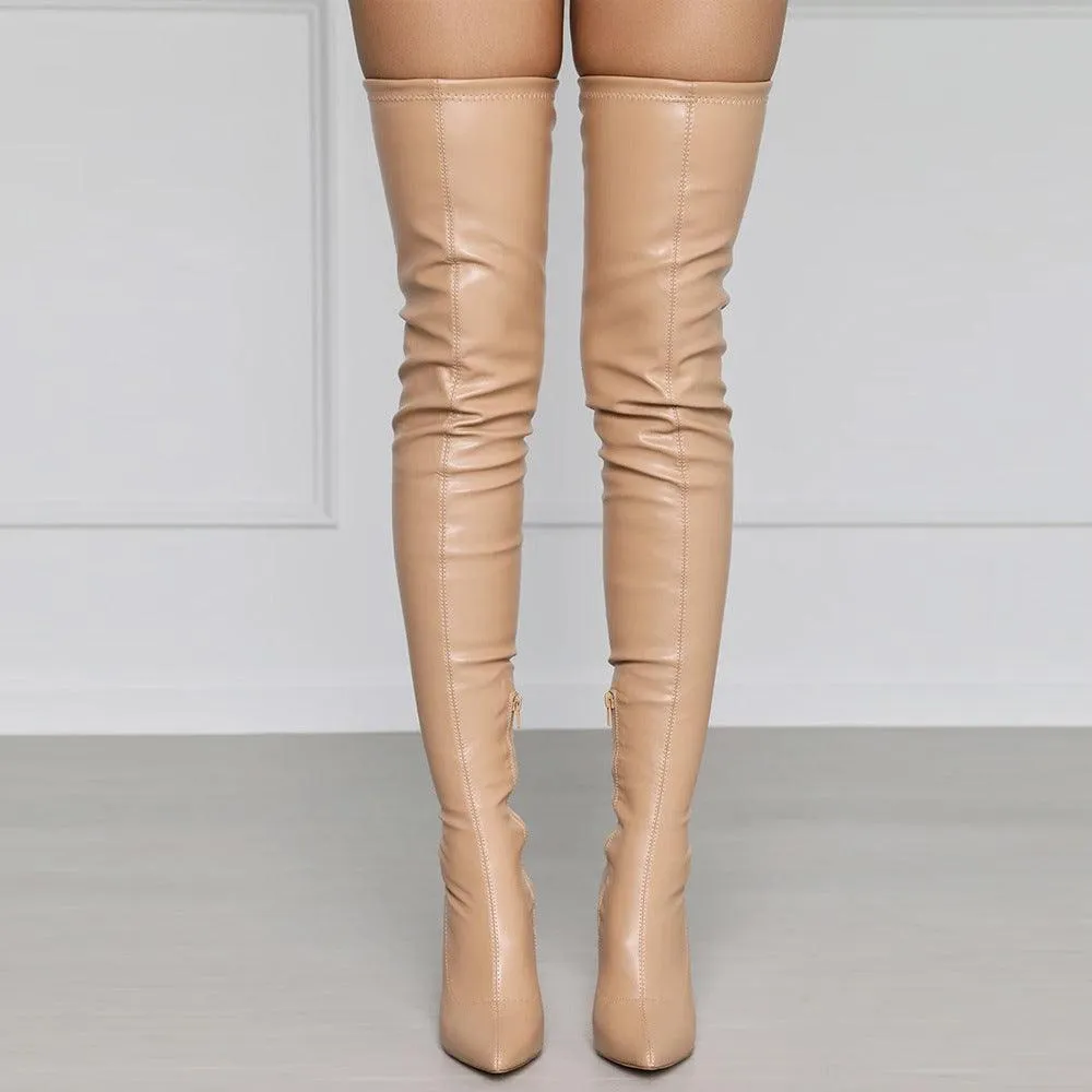 YSC PU Leather Over the Knee Boots for Stylish Looks